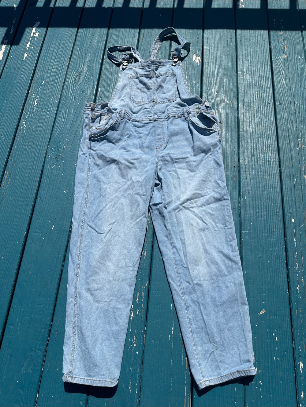 Light Wash Denim Overalls - Junior latge